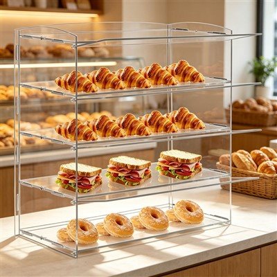 Vitrina de pastelería acrílica de encimera